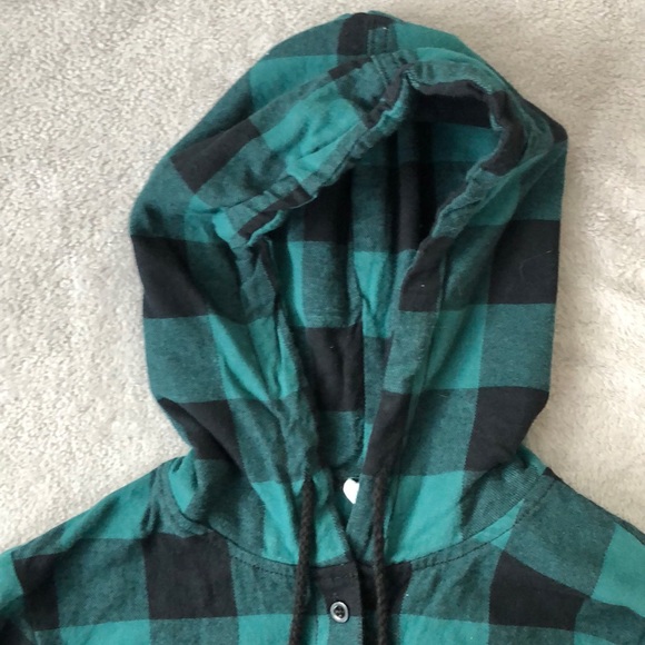 Destined - hooded green and black flannel - Picture 3 of 4